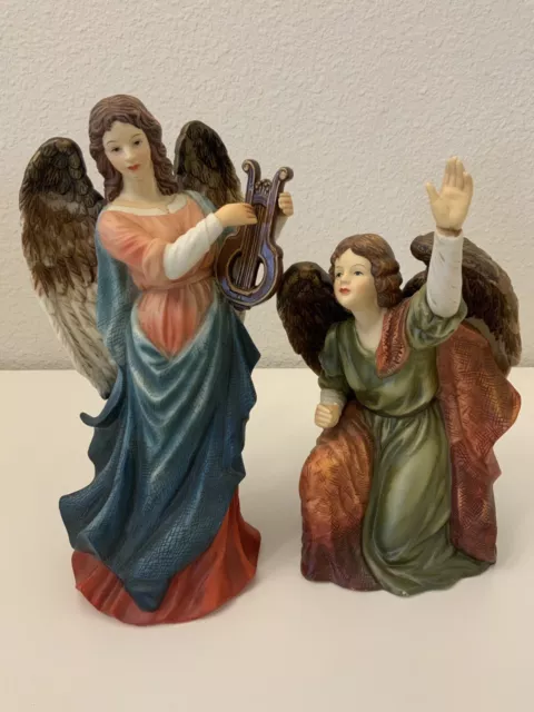 Porcelain Angel Set Grandeur Noel Collectible  Hand Painted O’well Without Box