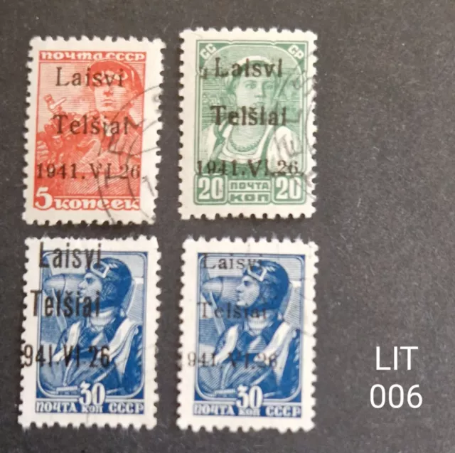Deutsche Besetzungsausgaben Litauen / Telsiai 1941 - Nr. 1,4,5 (LIT006)