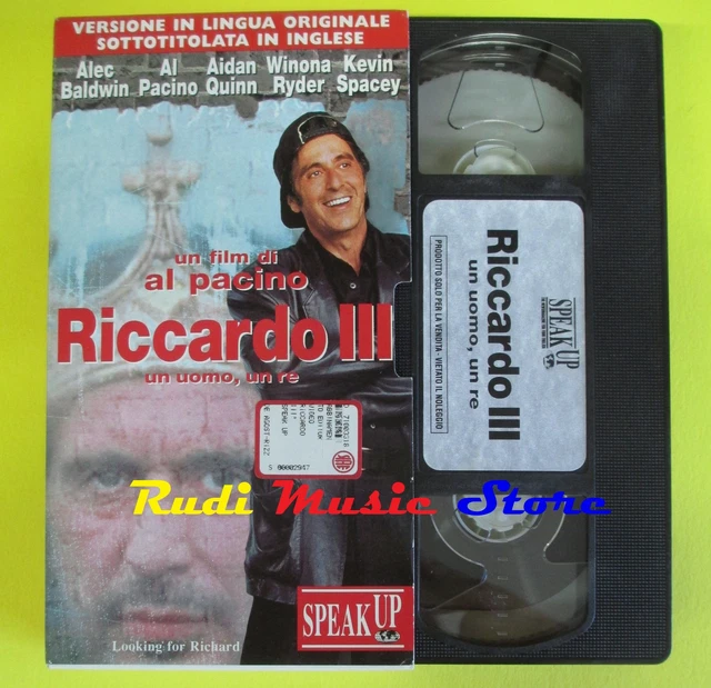 FILM*VHS CARTONATA RICCARDO III UN UOMO UN RE al pacino SPEAK UP (F44