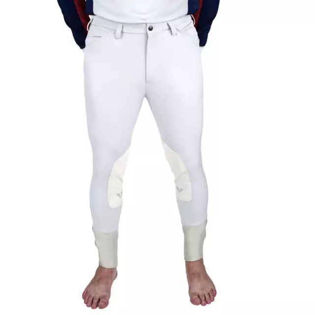 TuffRider Men's Claudio Knee Patch Breeches White 42