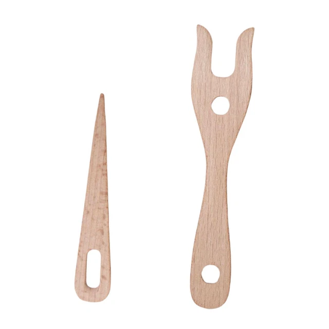 Kit 6 Outils De Tricot En Bois - Fourchettes Et Aiguilles à Gros Chas Pour Bracelets, Colliers, Cordons Tressés - 5