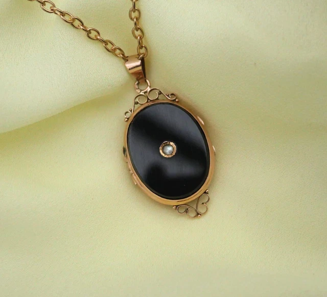 Pendentif Camée Style Cassolette Porte-photo Vintage 1900 - Doré Satiné Argenté - Bijou Fantaisie Femme #K23