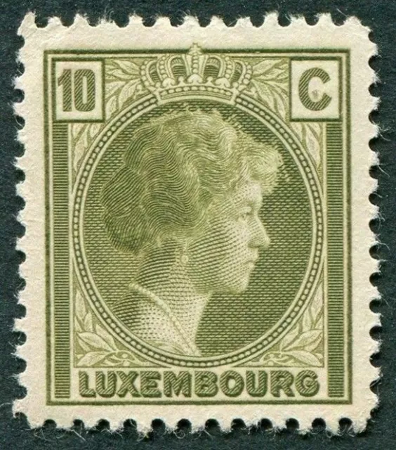 LUXEMBOURG 1926-35 10c olive-green SG246 MNH FG Grand Duchess Charlotte ##W47