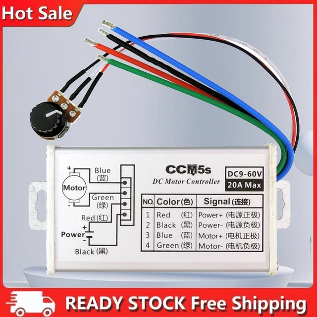 Controllore Velocità Motore DC Regolabile 9V - 60V, 20A PWM con