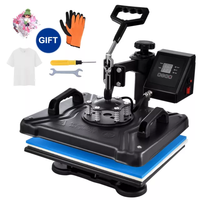 8 in 1 Heat Press Machine Digital Transfer Sublimation T-Shirt Mug Hat Combo