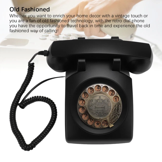 RETRO DIAL PHONE Mechanical Ringer Corded Vintage Phone Old Fashioned £ ...