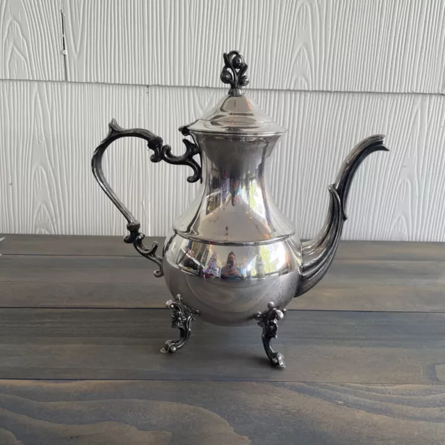 Vintage English Silver Manufacturing Co 11” Plated Large Tea Pot (SH)
