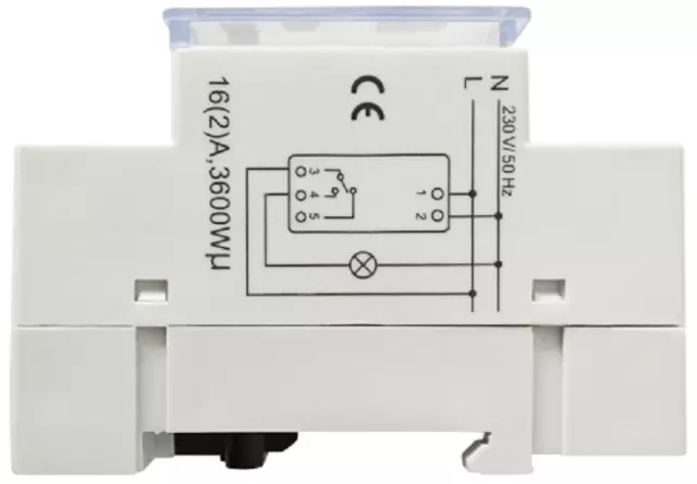 Minuterie, tableau électrique encastré 230 V/16A rail chapeau 3500 W numérique 2