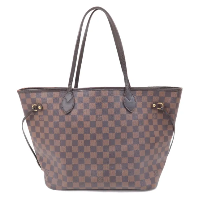 Auth Louis Vuitton Damier Ebene Neverfull MM Tote Bag Brown N51105 Used