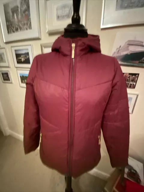 Barbour Girls Genuine Jacket Maroon Size 12/13(Xl) Fibre Down Exc Condition