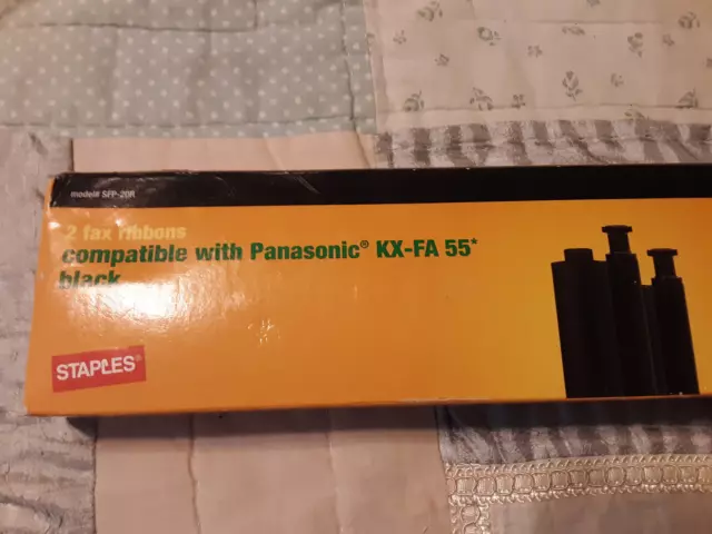 2 Fax ribbons for Panasonic KX-FA 55 Black Model# SFP-20R