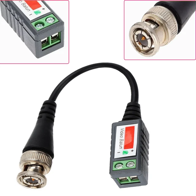 BNC VIDEO BALUN CCTV Camera Connector Passive Coax CAT5 to UTP ...