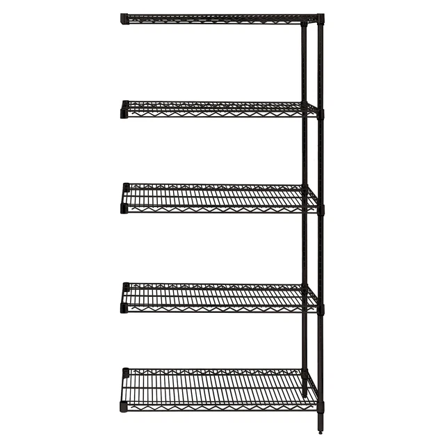 Quantum Wire 5 Shelf Add-On Kit Black 74in Height 74 in Width 18 in Depth 54 in