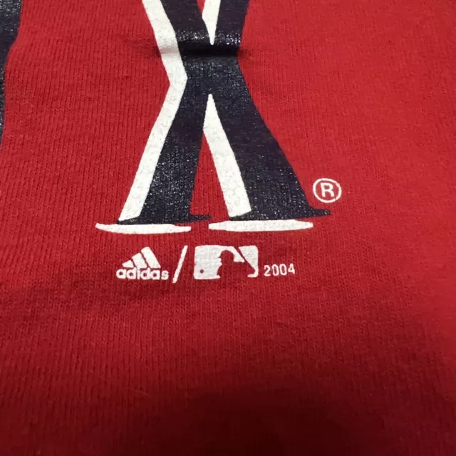 BOSTON RED SOX Adult Shirt Medium Red White Adidas Y2K 2004 Vintage ...