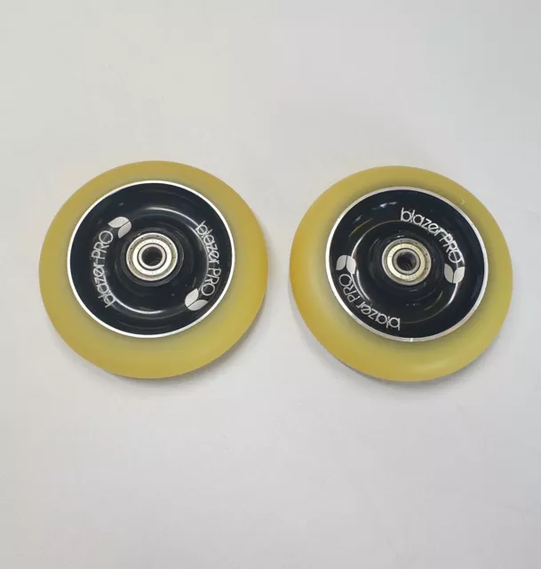 Blazer Pro 100mm Stunt Scooter Wheels - Pair + Bearings - White/Black