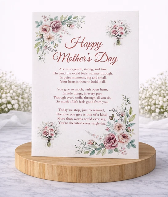 Pickture-This 'Happy Birthday To My Dear Mum With Endless Love' A5 Greeting Card With Envelope