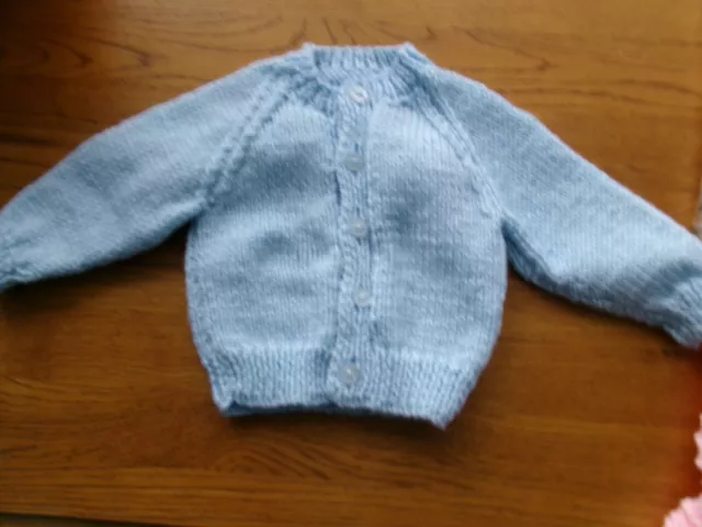 Hand Knitted Baby Cardigans/Matinee Jackets 14" 0 To 3 Months