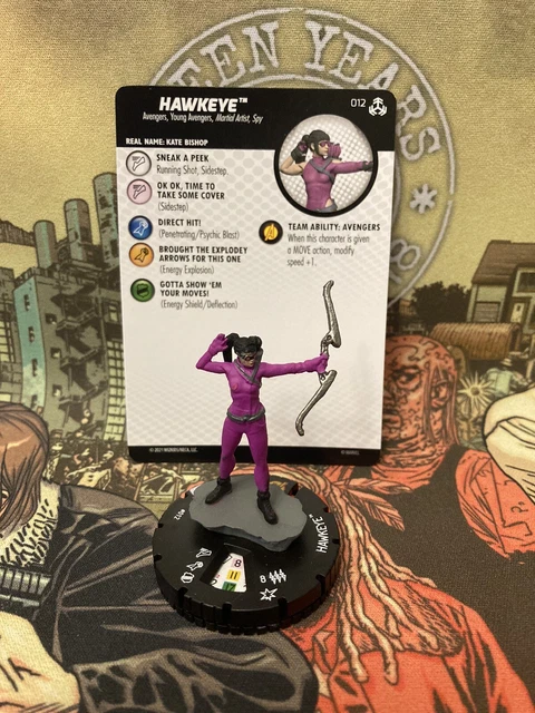 Hawkeye 012 Common Figure W/Card War Of Realms Heroclix Marvel
