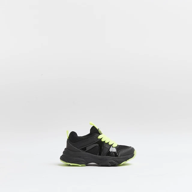 River Island Kids Boys Trainers Black Chunky Sole Sneakers Lace Up Casual Shoes
