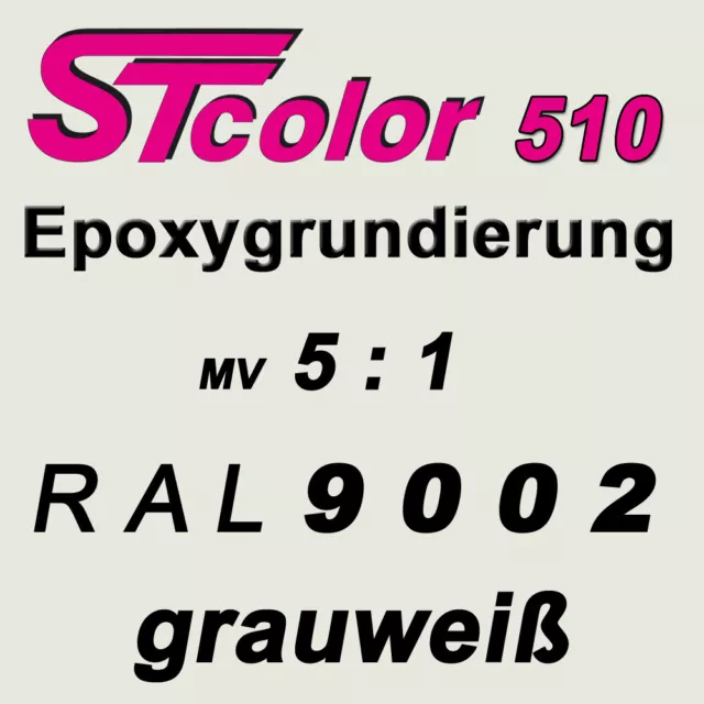 1,2 kg STC 2K EP Grundierung Epoxy 5:1 RAL 9002 grauweiß Set inkl. Härter