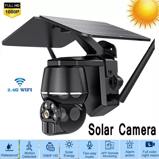 Solar Outdoor Wireless WiFi IP-Kamera 1080P HD IR Sicherheit Webcam Audio CCTV