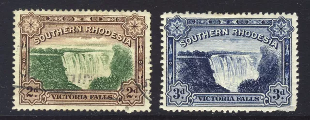 SOUTHERN RHODESIA King George V 1932 Victoria Falls Set SG 29 & SG 30 VFU & MINT