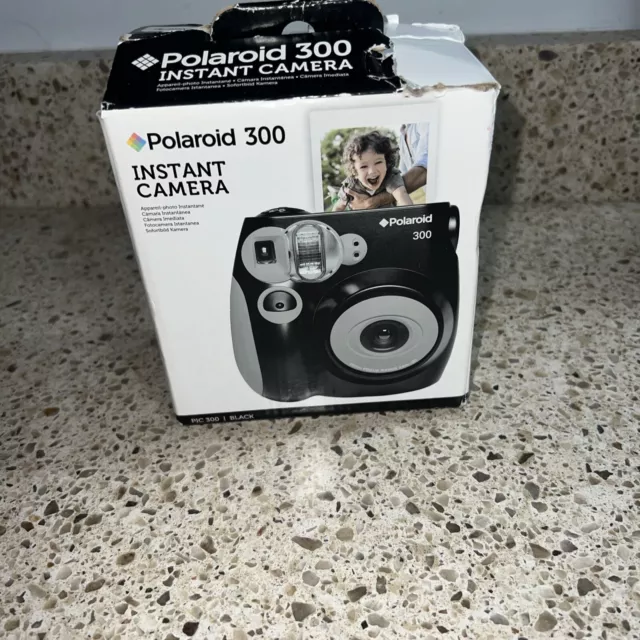 Polaroid PIC-300 Instant Film Camera Black Box Damaged