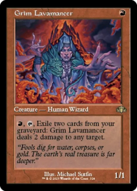 Grim Lavamancer - Retro Frame x1 - Dominaria Remastered - NM-Mint, English - Dom