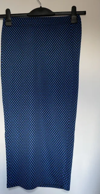 Mothercare Maternity Stretchy Pencil Skirt Blue and Black Check Size 14 BNWT 2