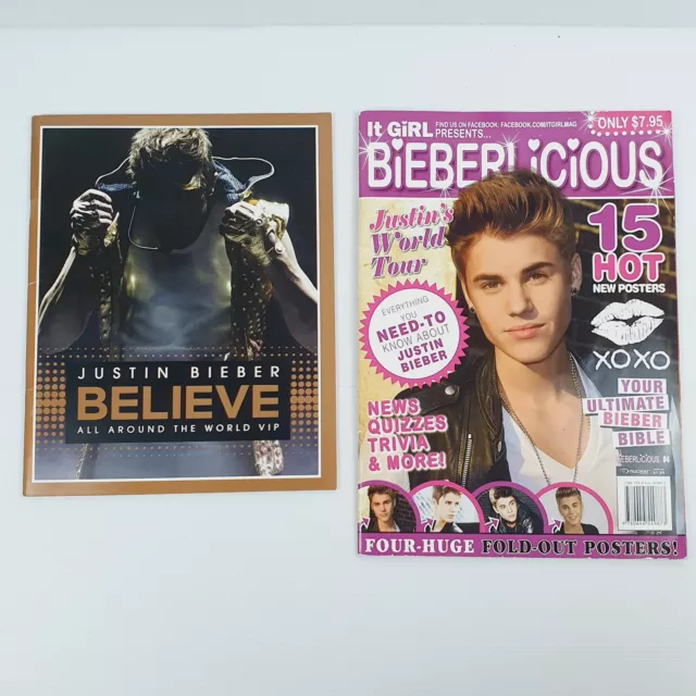 JUSTIN BIEBER Believe World Concert Tour Program & Bieberlicious Magazine