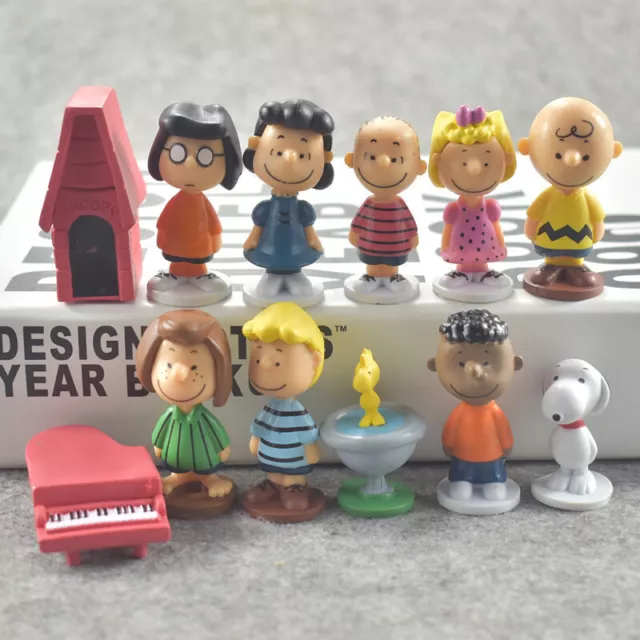 12 Stk Die Peanuts Figuren Sammlung Charlie Brown Linus Comic Serie Snoopy Doll