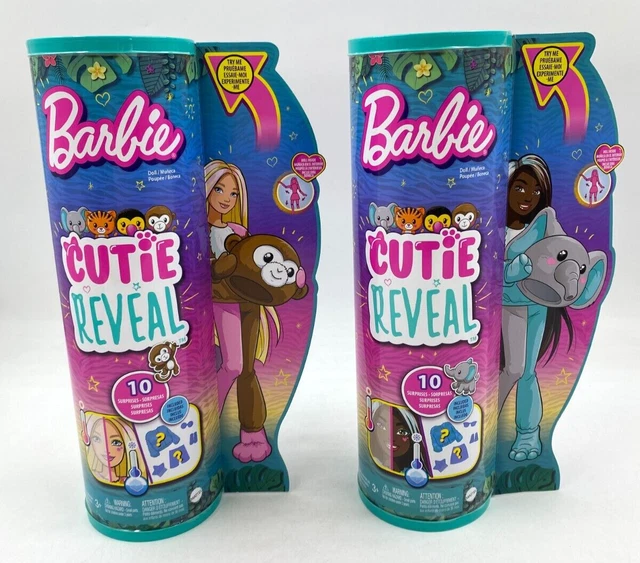 BARBIE CUTIE REVEAL Jungle Series Elephant or Monkey 10 Surprises