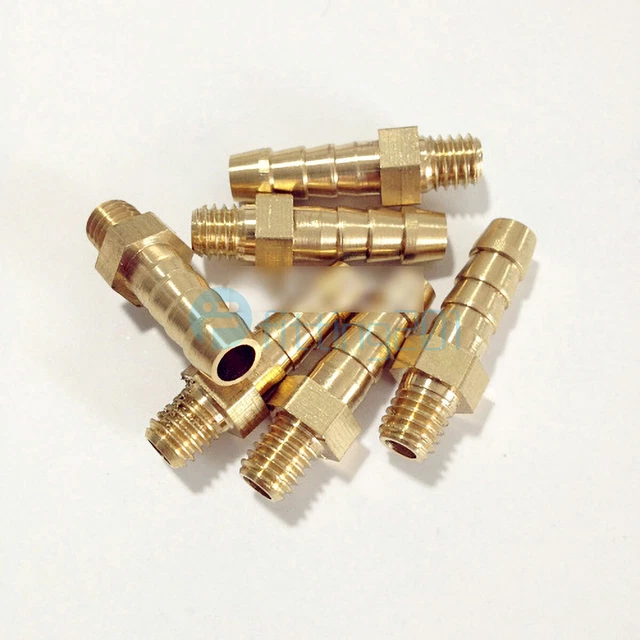20/50x Brass Hose Barb Connector Metric Male Thread M4 M5 M6 M8 Barb Ф3~10mm