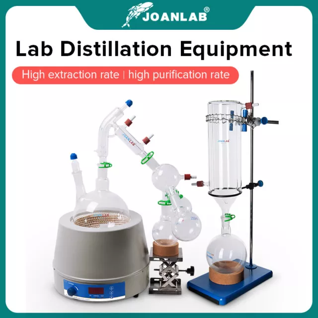 Lab Short Path Distillation 2000L 2L 5000ml 5L with Cold Trap & Heating Mantle