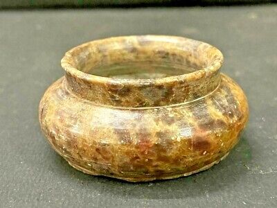 Old Antique Rare Hand Carved Tribal Indian Unique Miniature Stone Pot