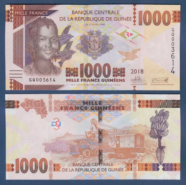 GUINEA 1000 Francs 2018  UNC  P. 48 c