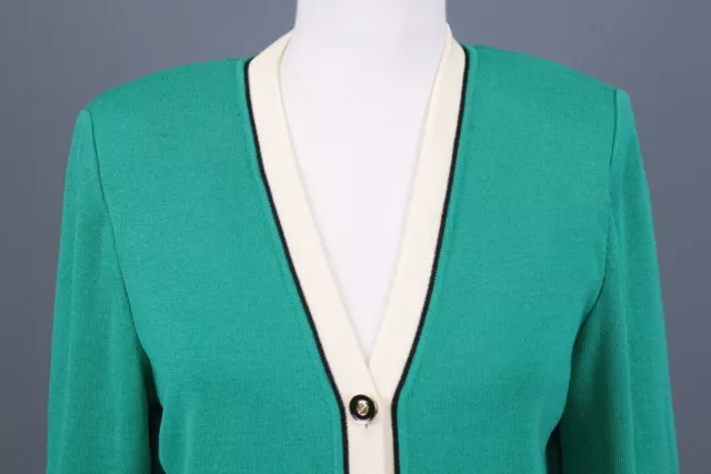 ST. JOHN SPORT BY MARIE GRAY Green Long Sleeve Long Cardigan Sweater ...