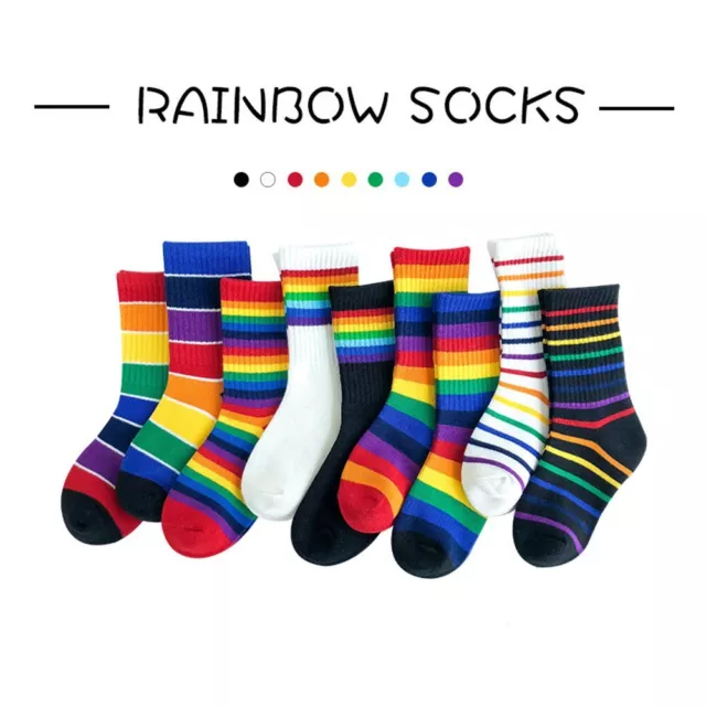 Cotton Baby Kids Soft Girls Children Socks Ankle Long Sock Sweet Rainbow