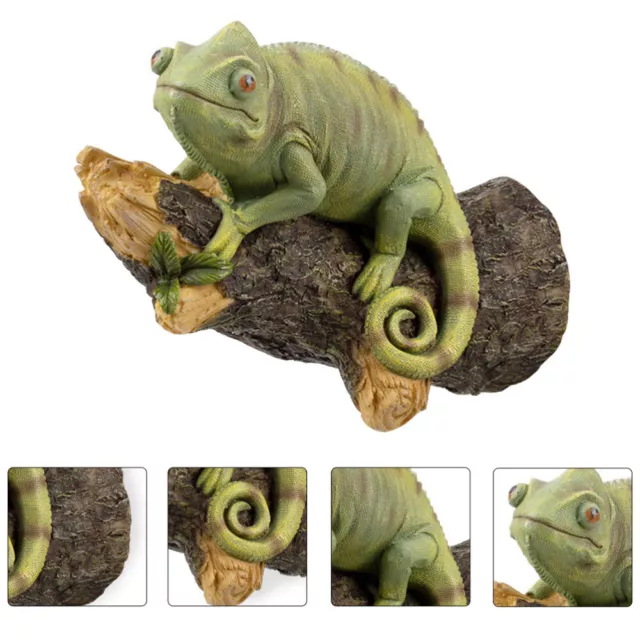 Chameleon Ornament Resin Miss Kids Educational Toys Reptile Decor