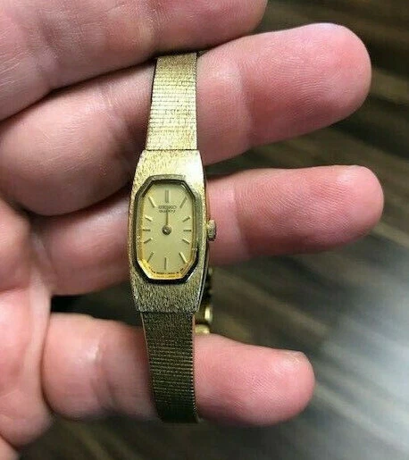 MONTRE SEIKO QUARTZ 2E20-6469 Plaqué Or Femme Vintage Fonctionne