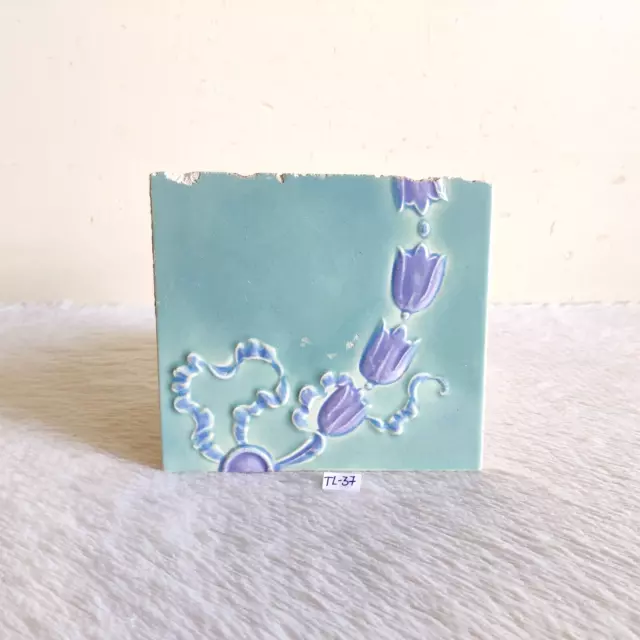 1940s Vintage Beautiful Floral Architecture Furniture Tile Rare Decorative TL37