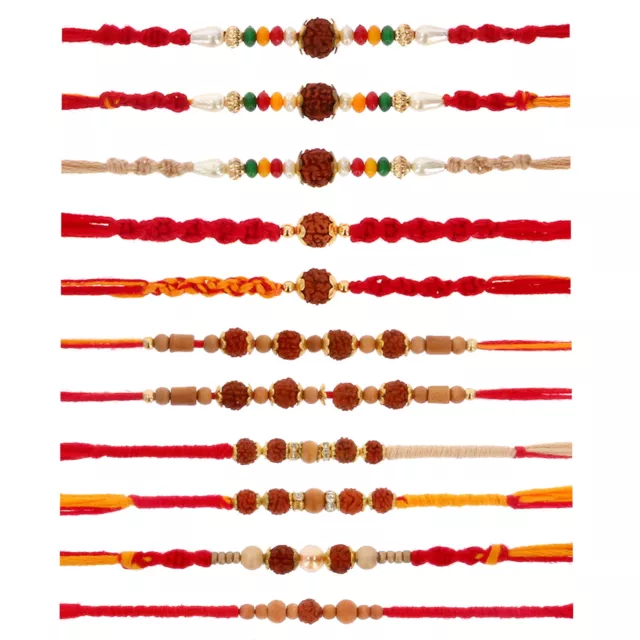 Rakhi Thread Colourful Rudraksha Raksha Bandhan Hindu Festival Wrist Band Dora