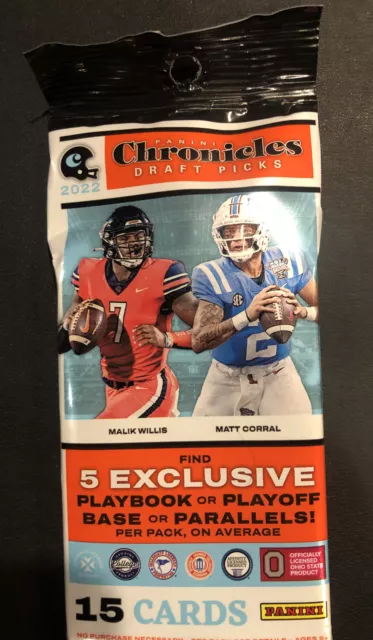 2022 Chronicles Draft Picks Football NEW & Sealed Panini Fat Pack 15 Cards