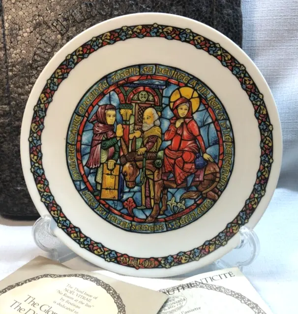 GORGEOUS Vintage LIMOGES NOEL VITRAIL Collector Plate-No Room At The Inn
