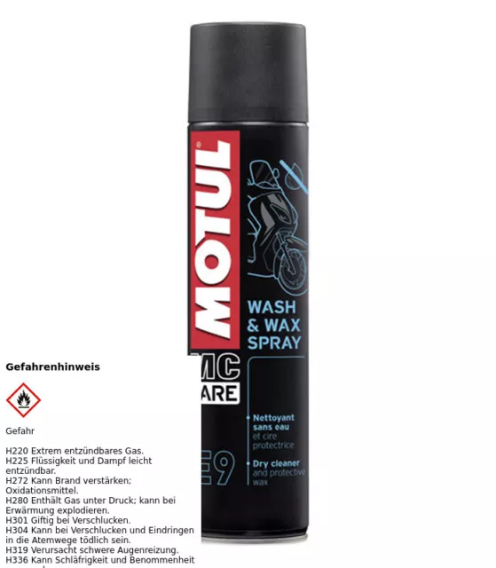 MOTUL MCCARE E9 WASH & WAX SPRAY TROCKEINREINIGER 103174 400ml