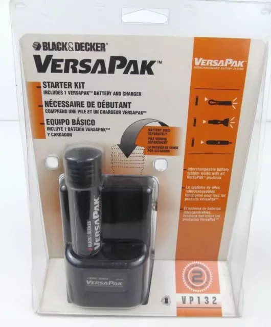 NEW Black & Decker VersaPak VP135 Starter Kit with Two 3.6-Volt
