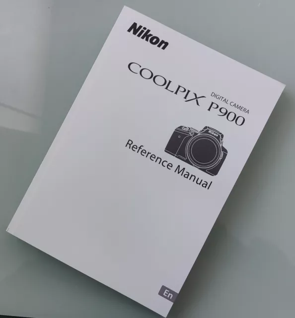 Fotocamera di riferimento Nikon Coolpix P900 stampata manuale taglia A5 rilegata professionalmente