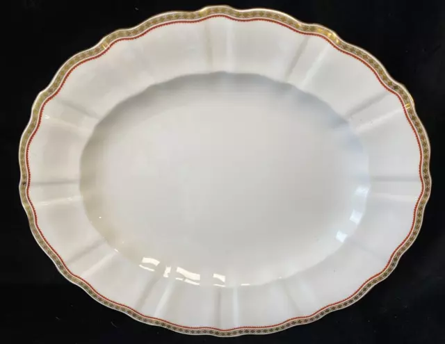 Royal Crown Derby Carlton Red A1301 Pattern Oval Serving Platter 14¾ ins