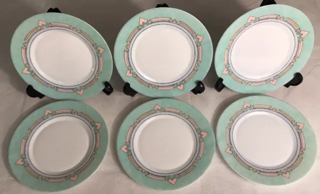 Lot19 De 6 Petites Assiettes Plates Vintage Mint Arcopal France Esso D 20 Cm