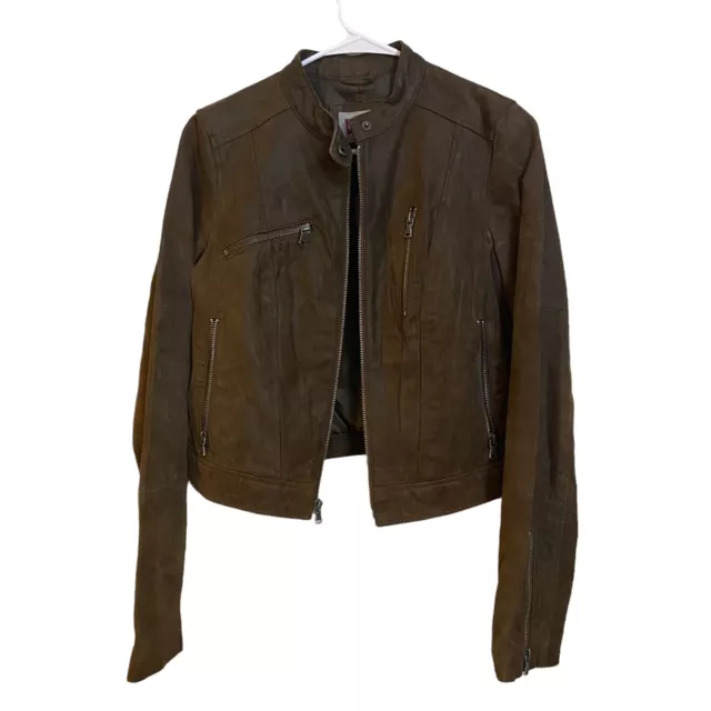 Levi's Genuine Leather Women's Brown Biker Jacket Size L